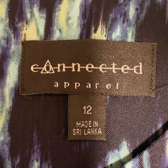 Connected Apparel Sleeveless Midi Shift Dress Career Blue & Teal Women’s Size 12 - Picture 4 of 5